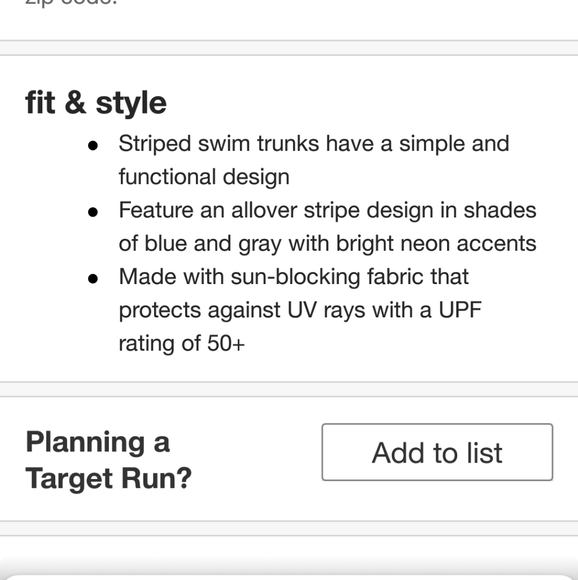 New Blue Striped Boy's Swim Trunks + Pool Toy - Picture 5 of 5